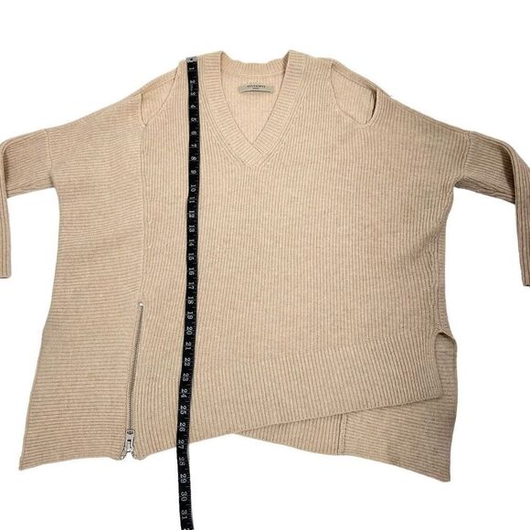 AllSaints Women's Cream Wool Able Open Shoulder Jumper Sweater Size Small - Picture 10 of 12